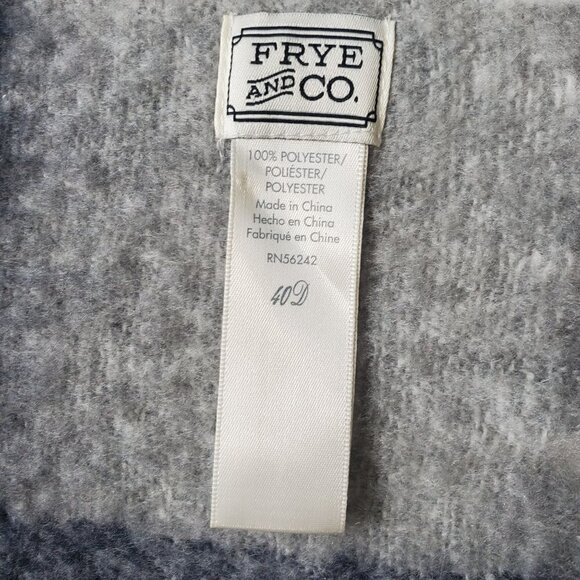 FRYE & Co. Black White Checked Fringe Warm Fuzzy Soft Cozy Knit Scarf 80 x 27 - Picture 5 of 6